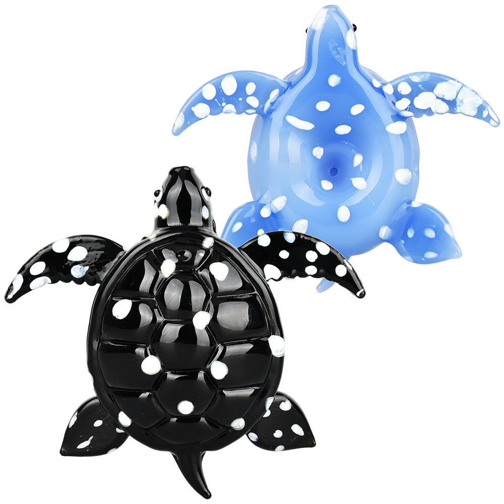 Serene Sea Turtle Glass Hand Pipe - 4"
