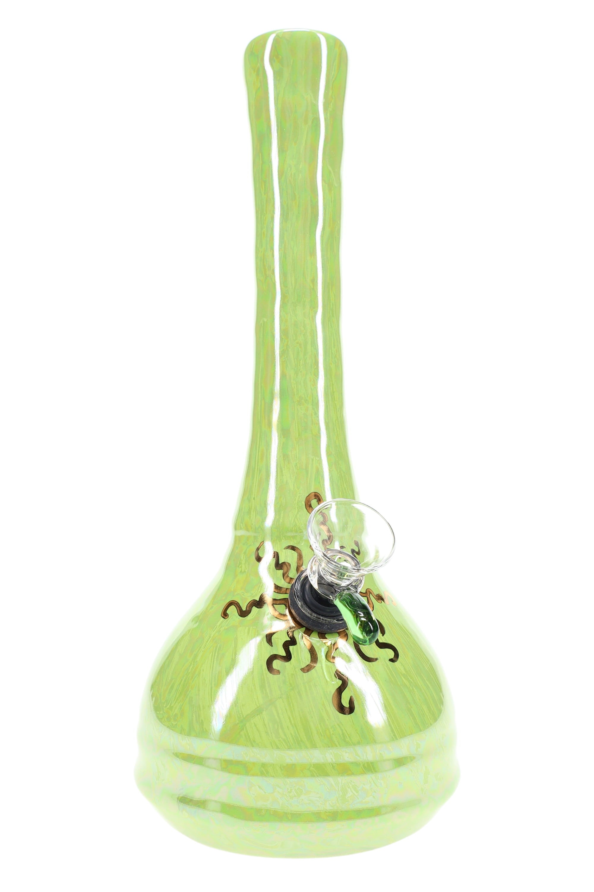 Ancient Creations 9″ Gold Sunburst Ceramic Beaker Bong