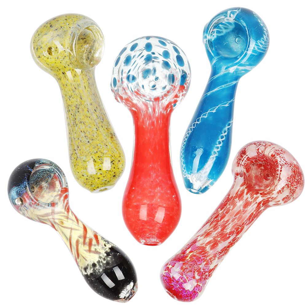 40CT BUNDLE - Spectrum Glass Spoon Pipe - 3.5" / Assorted Colors and Styles