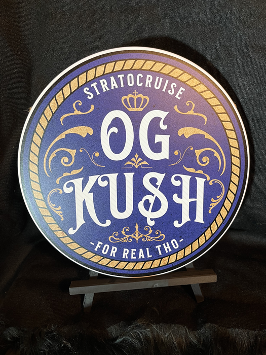 OG Kush Strain Art 12" x 12" Round Aluminum Sign