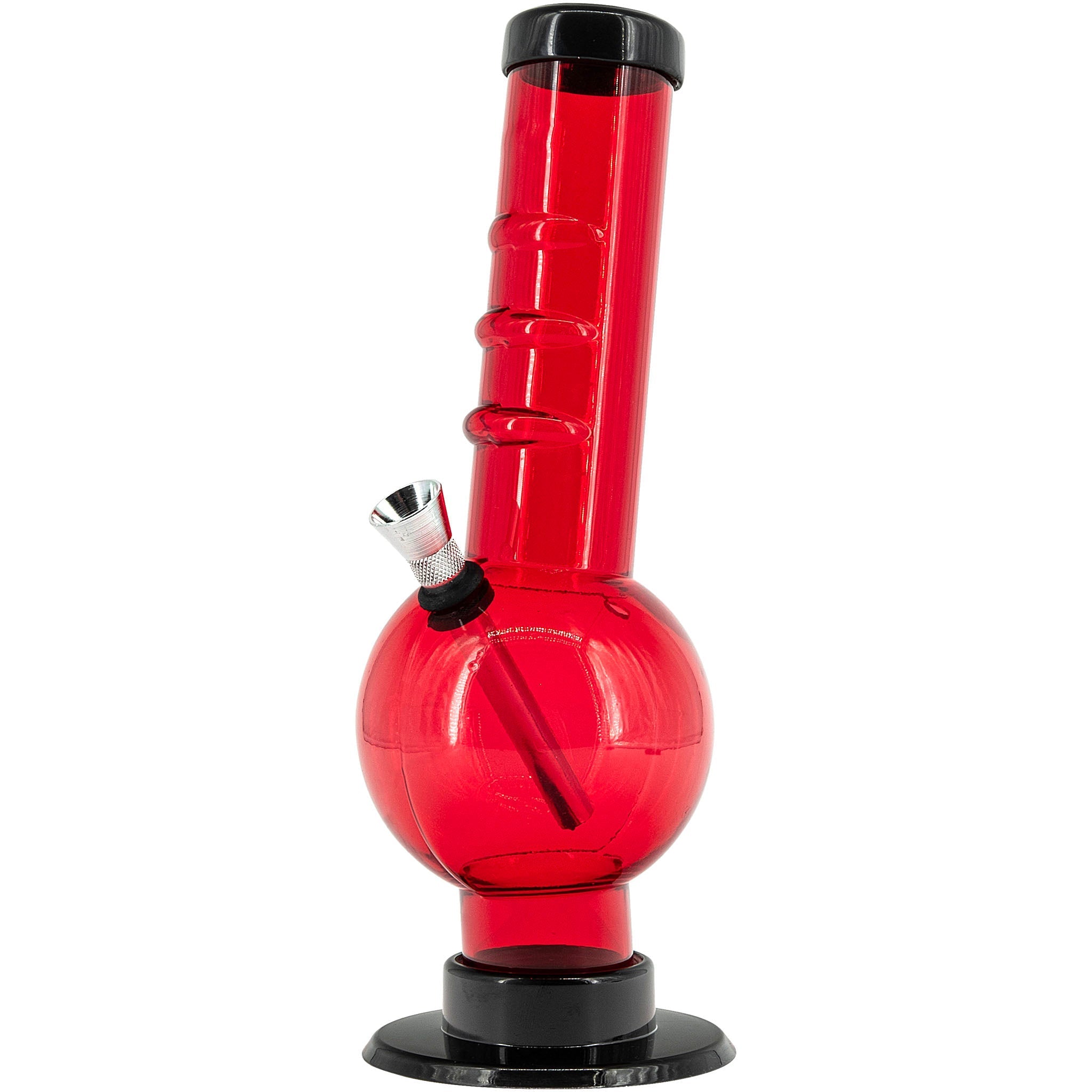 Acrylic Angled Neck Straight Tube Bubble Bong 9-12"