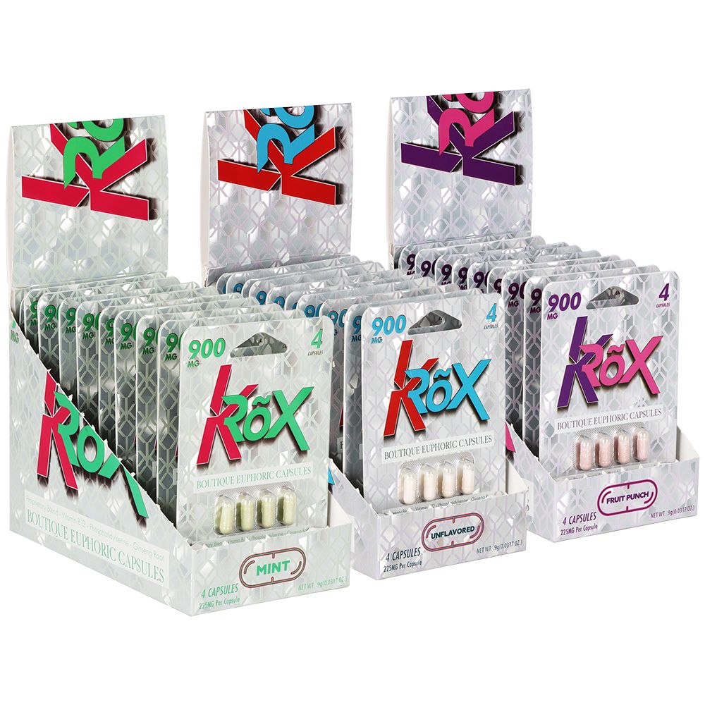 KRox Boutique Euphoric Capsules | 900mg | 4pc | 10pk Display