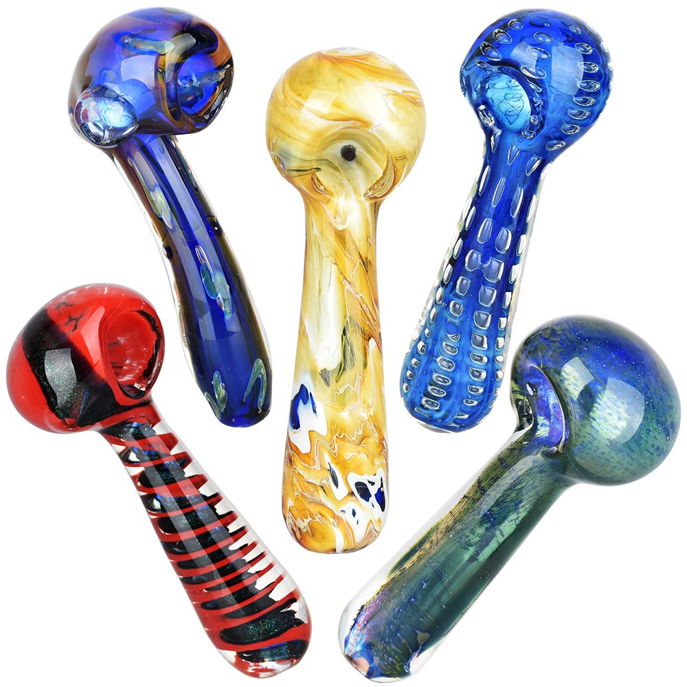 Deluxe Visions Glass Spoon Pipes - 4.75" 20ct
