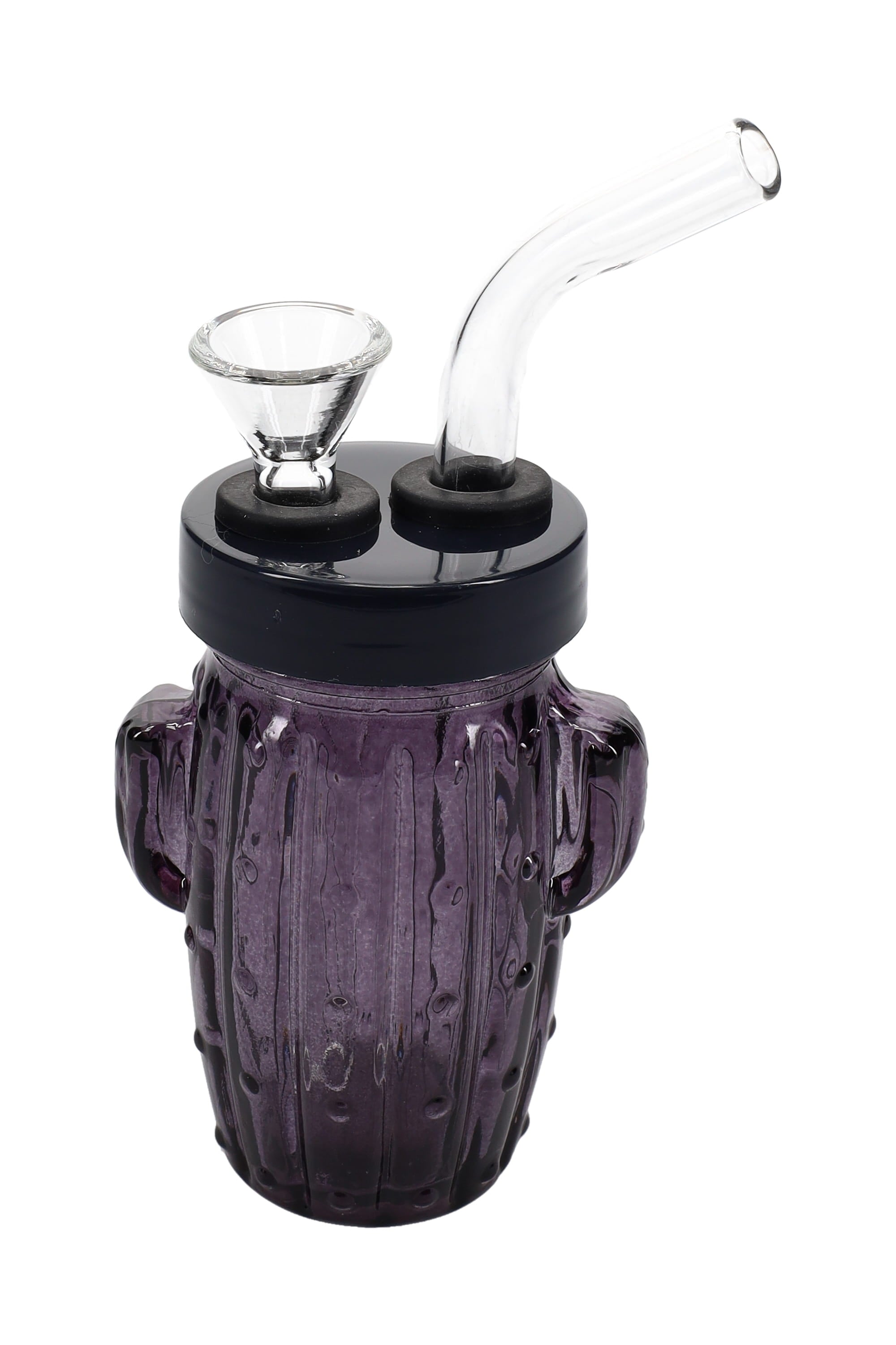 Colored Glass Cactus Water Pipe “Desert Sipper” – 3.5″