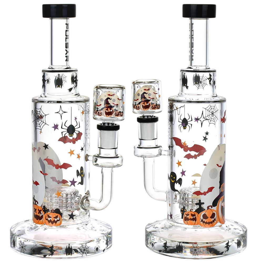 Pulsar Laughing Jack-O-Lantern Glass Bong - 9.75" / 14mm F