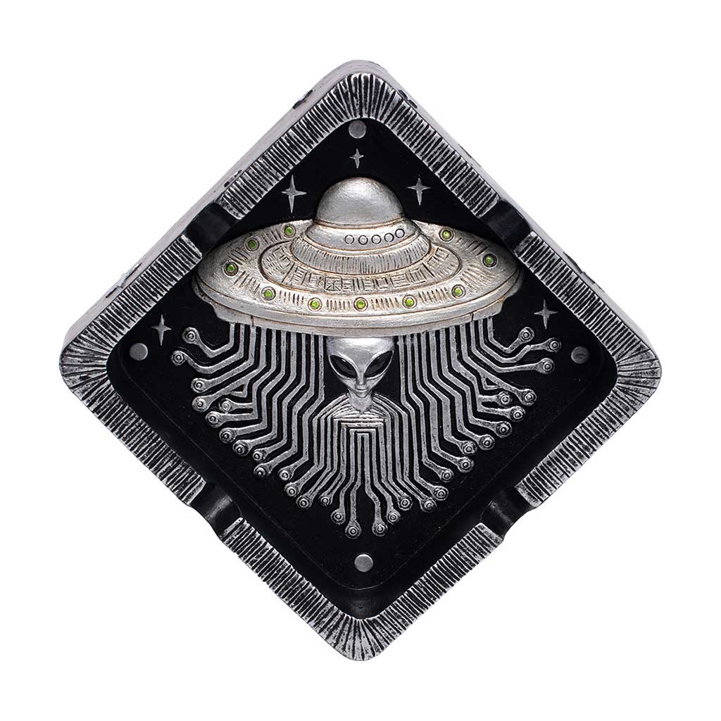 SILVER UFO ASHTRAY