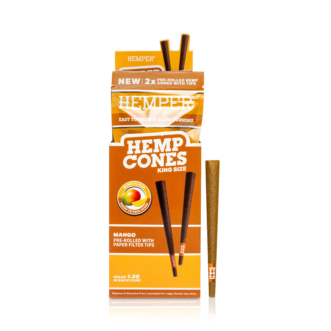 Pre-Rolled King Size Paper Tip Hemp Cones | 2PK