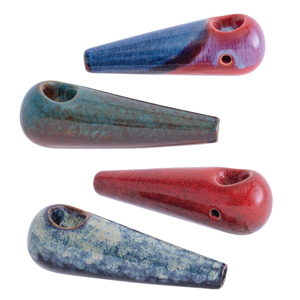 Kush RX Mini Reactive Glazed Ceramic Hand Pipes - 4.25" / 12ct