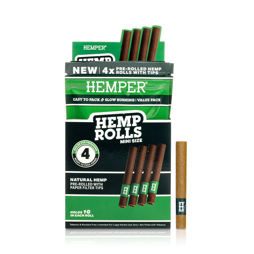 Pre-Rolled Mini Size Paper Tip Hemp Rolls | 4PK