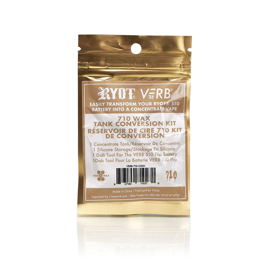 RYOT® 710 WAX TANK CONVERSION KIT, W/TANK, SILICONE STORAGE, & DAB TOOL FOR VERB 510 FLIP BATTERY - NEW