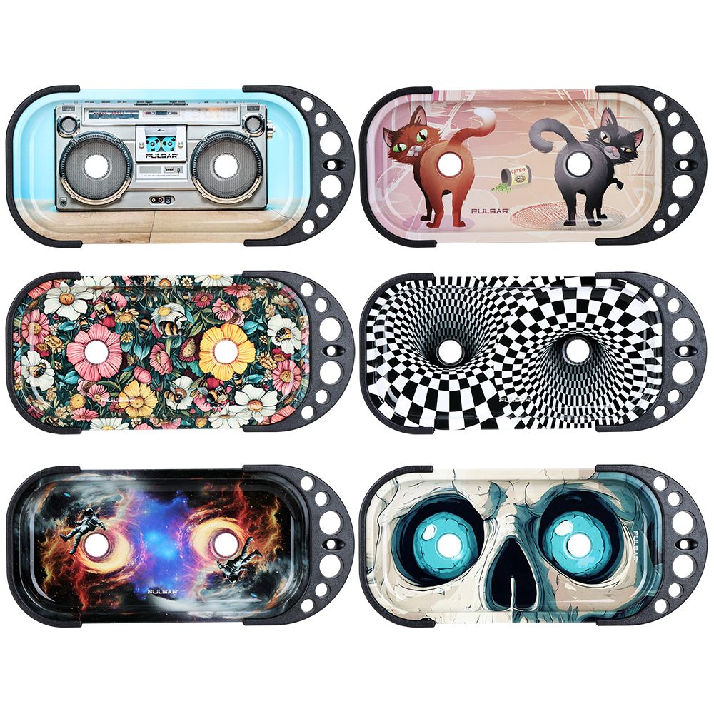 6CT DISPLAY - Pulsar Elevated Cone Rolling Tray Console - 9.25"x4.25" / Assorted Designs