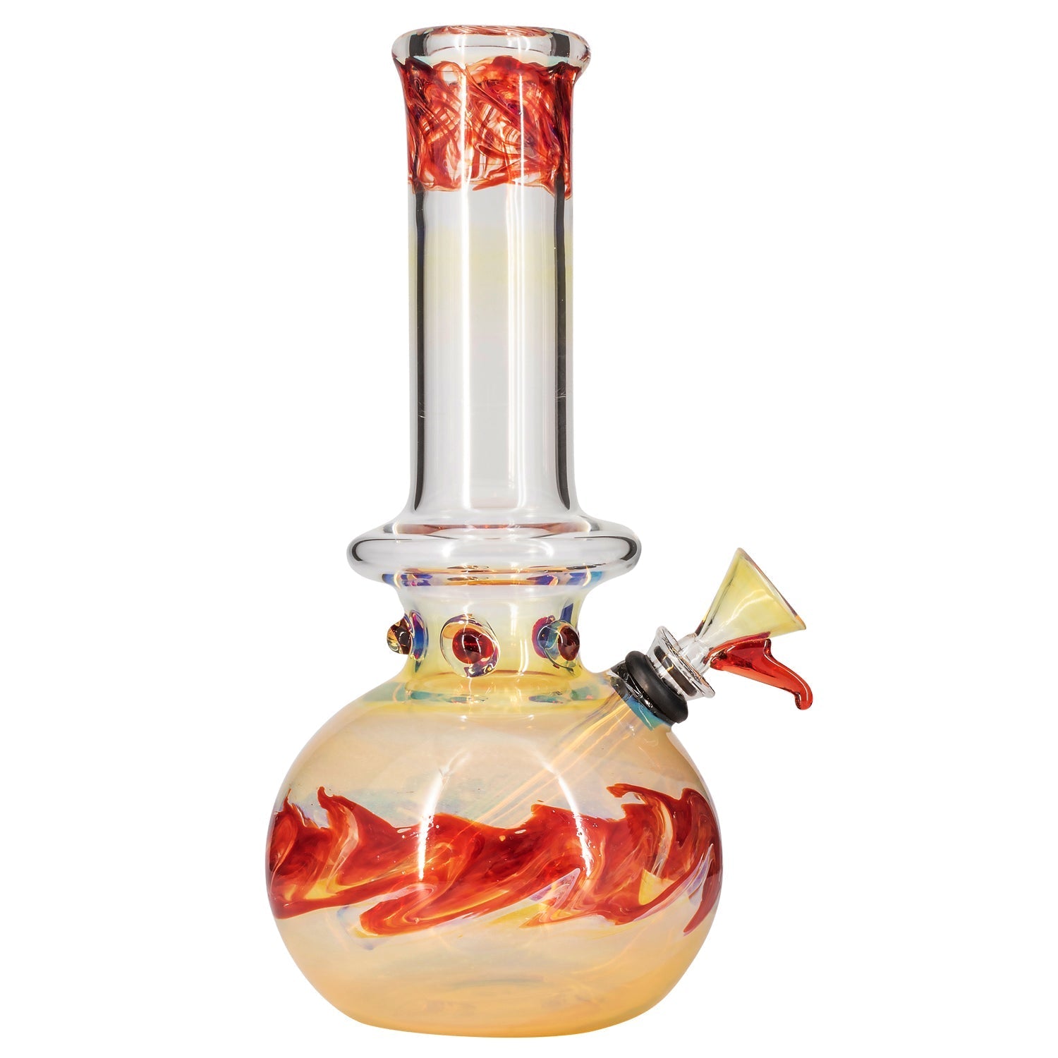 LA Pipes Time Traveler Silver Fumed Pull-Stem Bubble Bong 8"