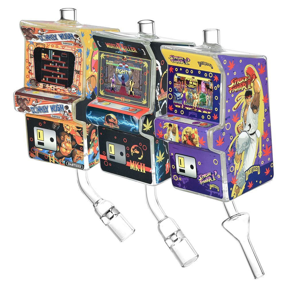 Dabtized Arcade LED Bubbler Dab Straw & Dry Herb Pipe - 7.5"