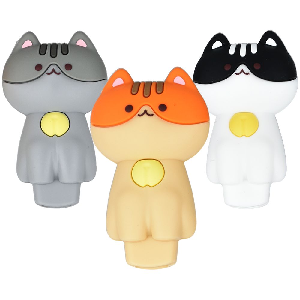 Kitty Cat Silicone Hand Pipe - 3.25" / Assorted Colors 3pcs