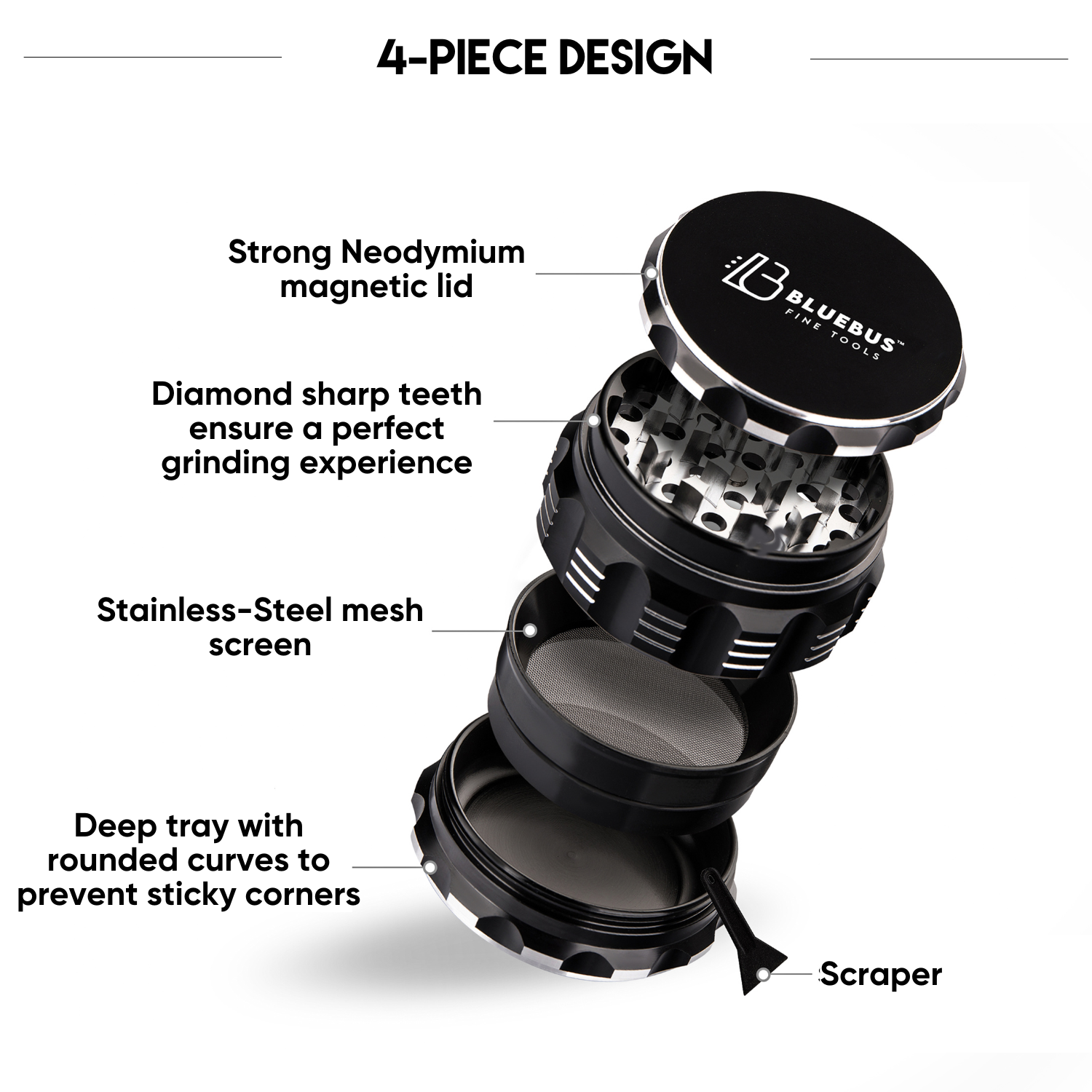 GA Aluminum herb Grinder Gold