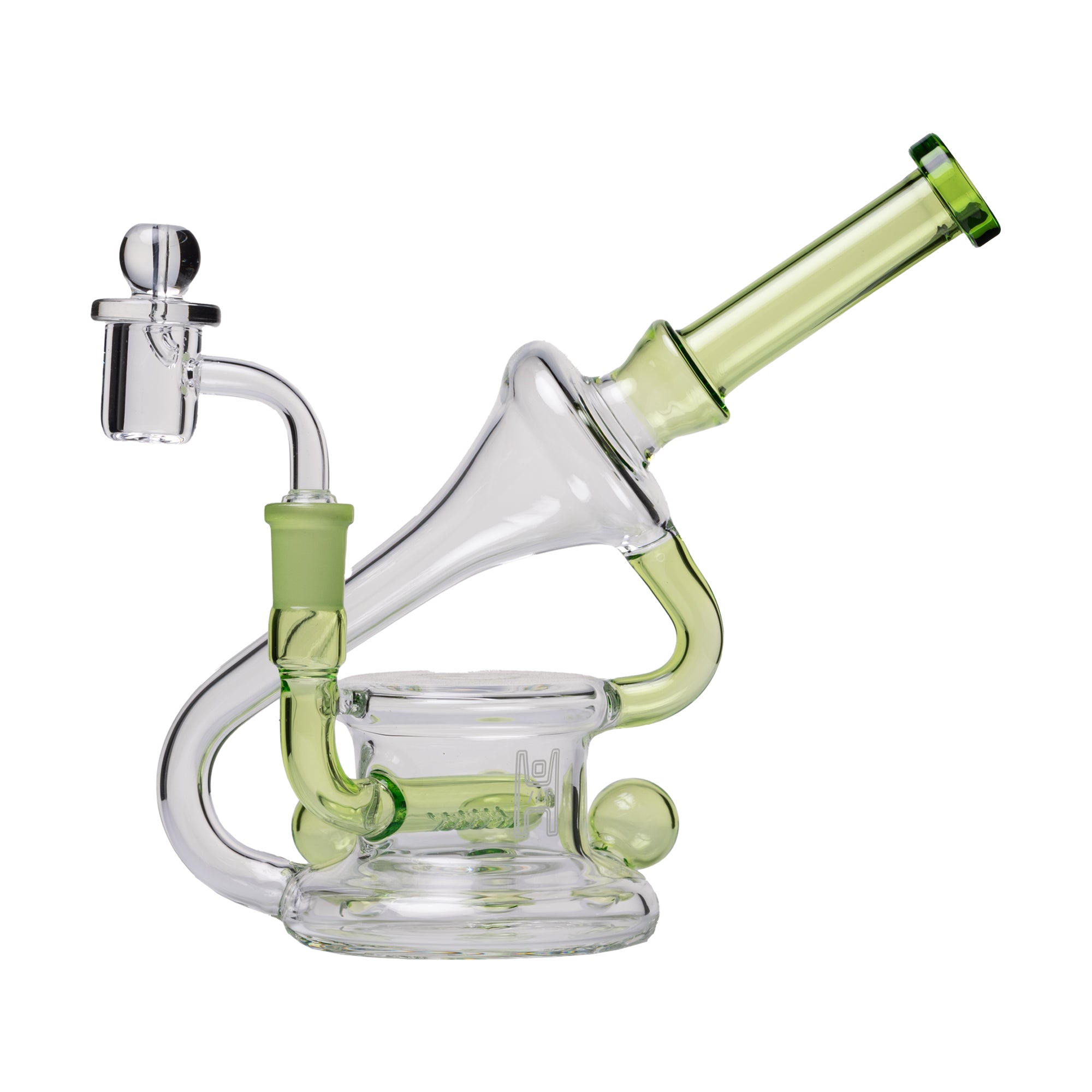 Human Grade 7.5" Recycler 45 (Triple Marble) Glass Rig