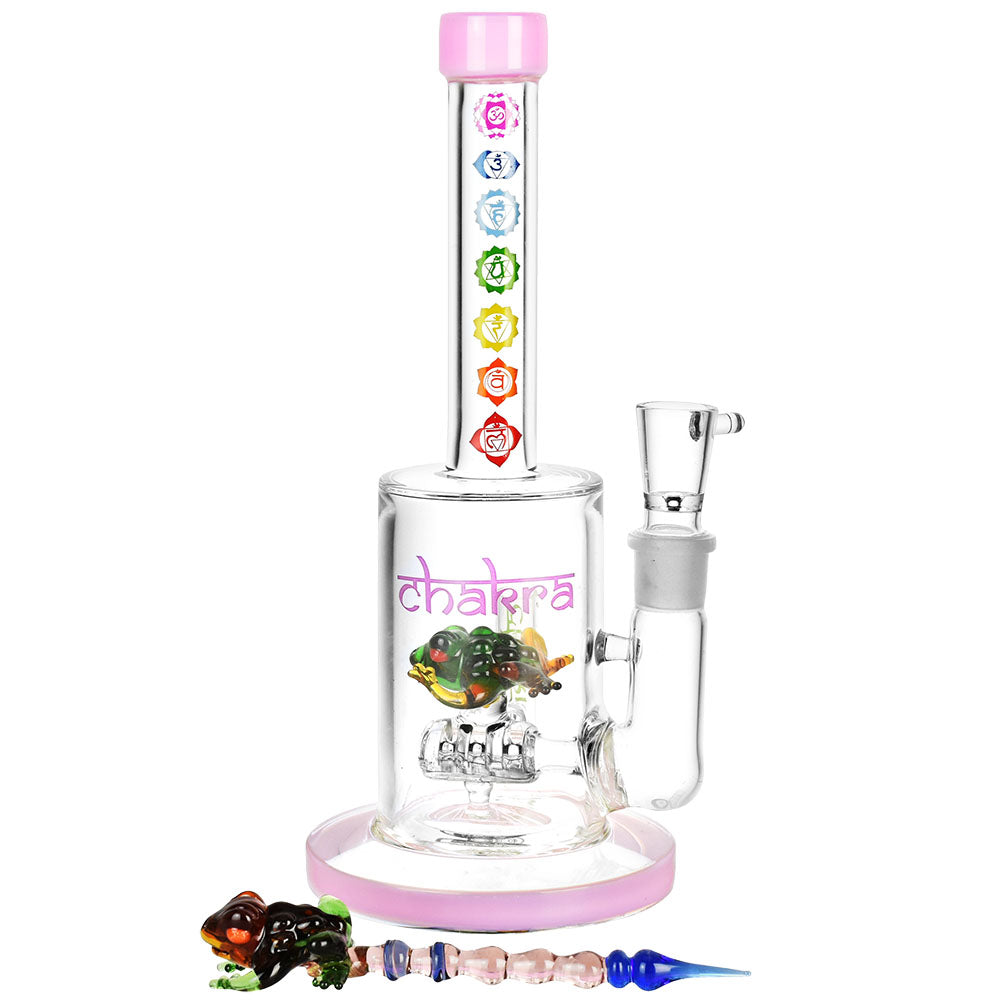Chakra Frog Water Pipe w/ Stir Tool - 9"/19mm F/Asst Colors