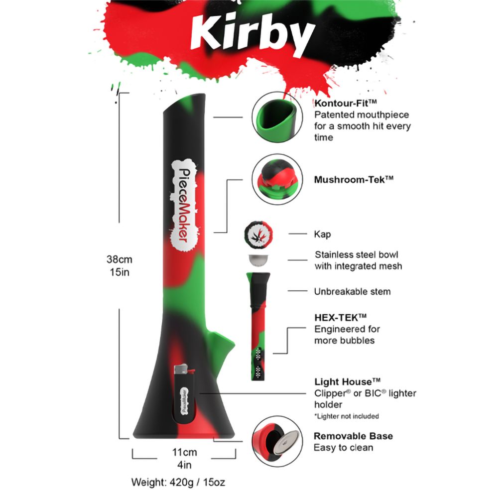 Piecemaker Kirby Silicone Water Pipe - 14.5"