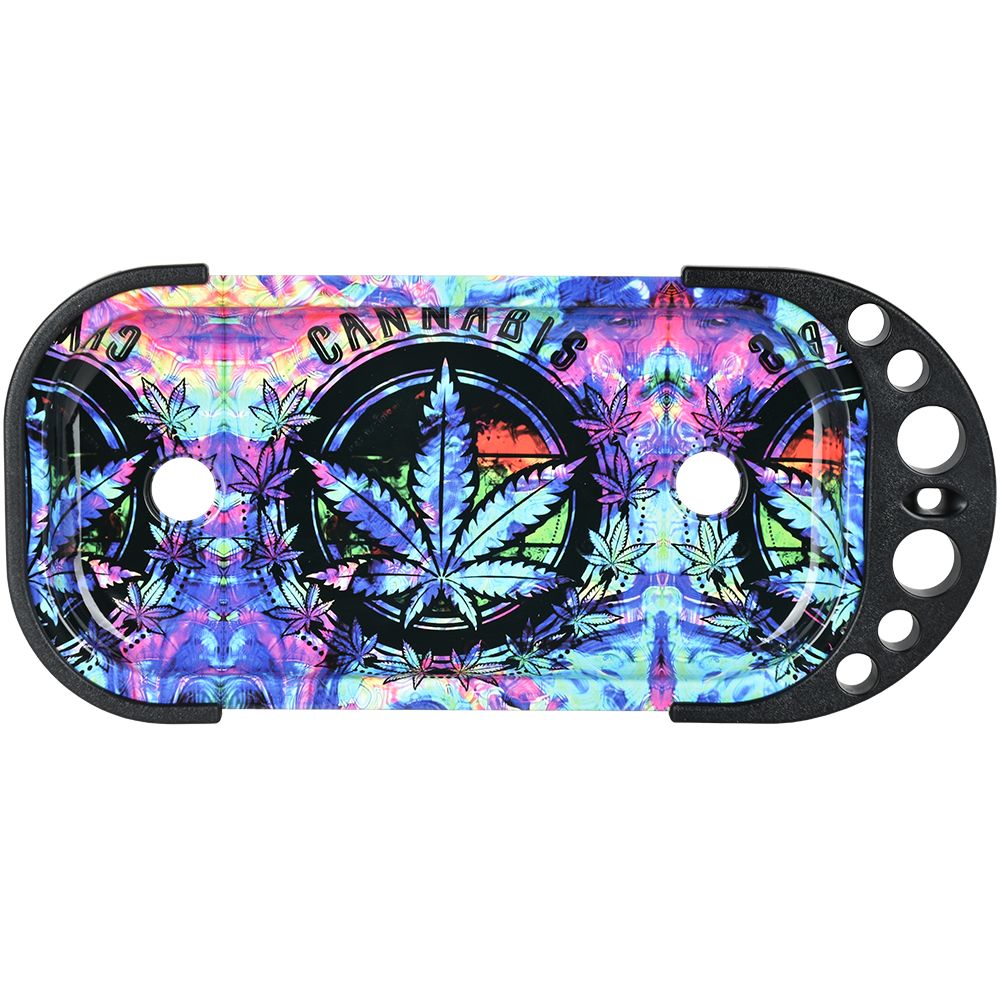 Elevated Metal Rolling Tray & Cone Loader Kit - Tie Dye Leaf