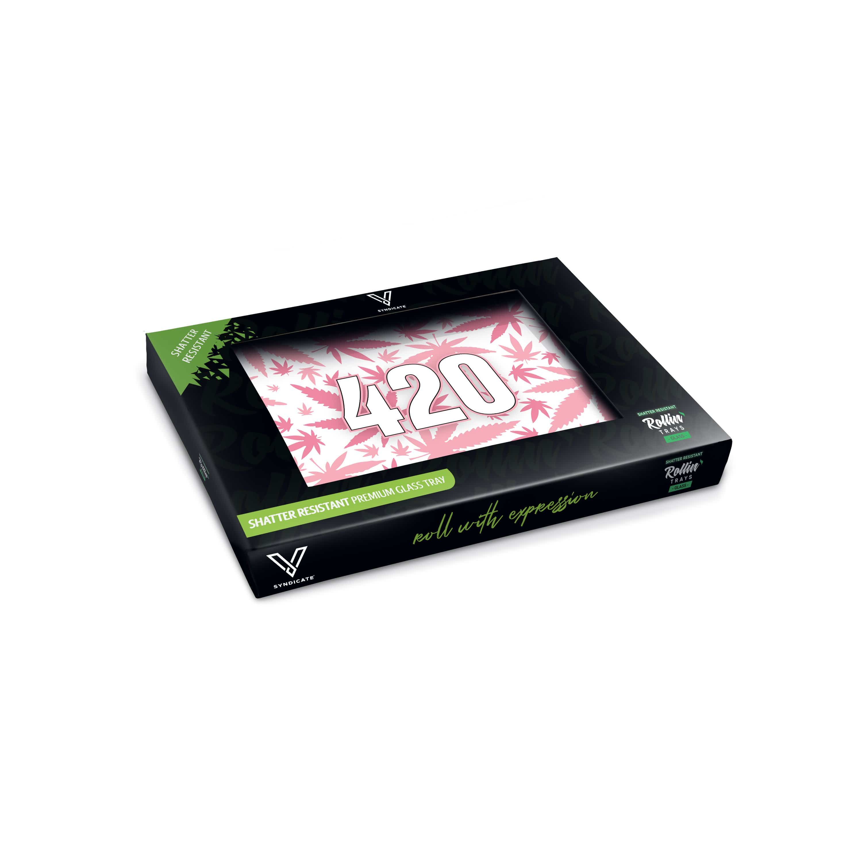 420 Pink Glass Rollin' Tray