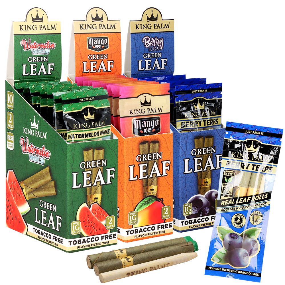 King Palm Hand-Rolled Leaf Wraps | Mini | 2pc | 10pk Display