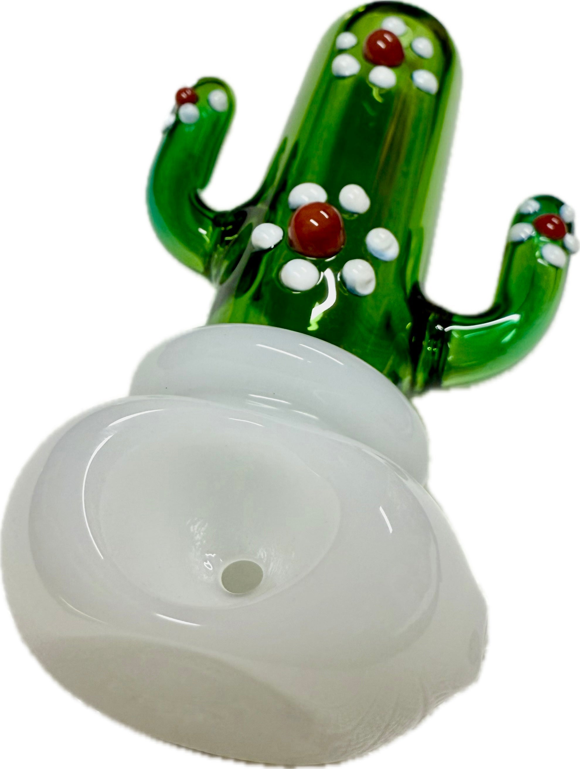 Ripkitty 4.5" Borosilicate Glass Cactus Spoon Pipe | Dry Herb Hand Pipe