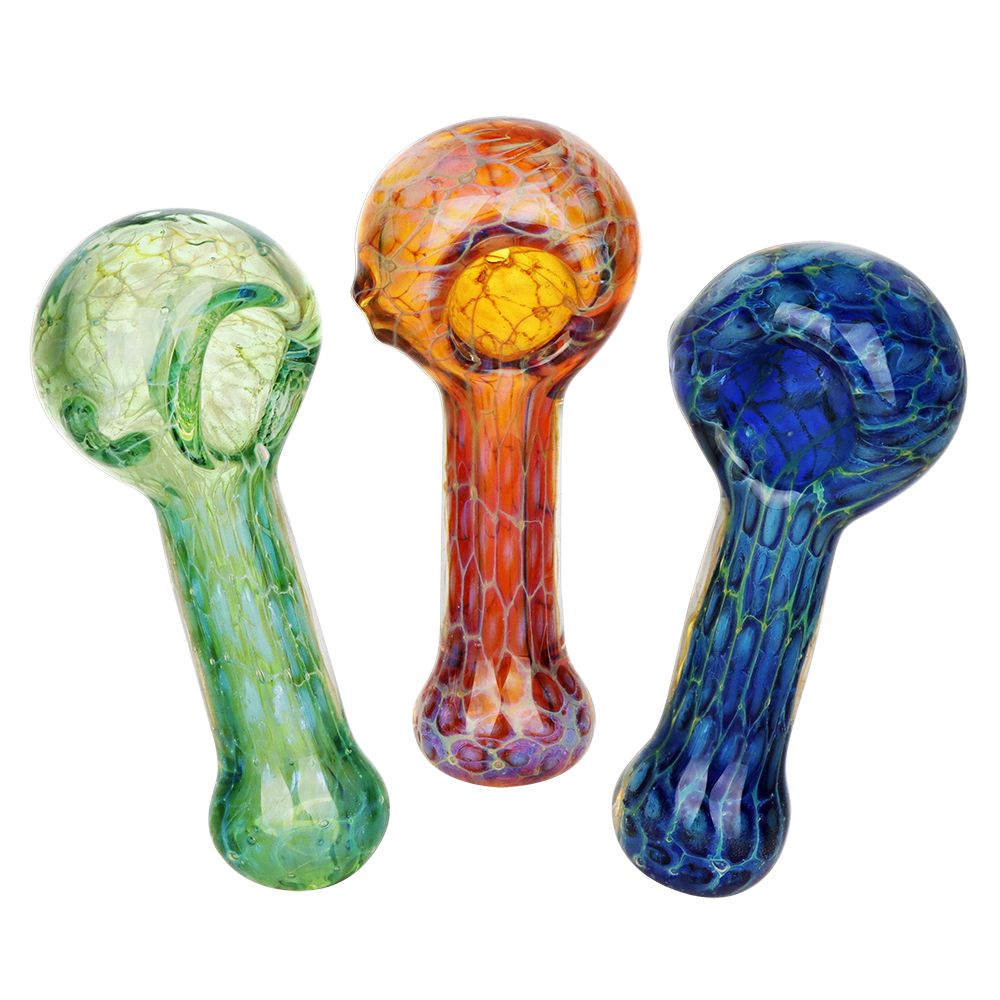 3CT BUNDLE - Ethereal Threads Glass Spoon Pipes - 4" / Assorted Colors