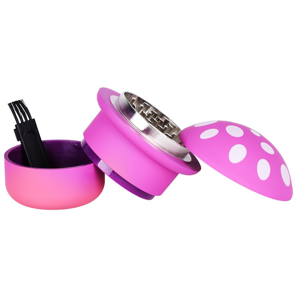 6CT DISPLAY - Gradiant Mushroom Grinder - 4pc / 2.7" / Assorted Colors