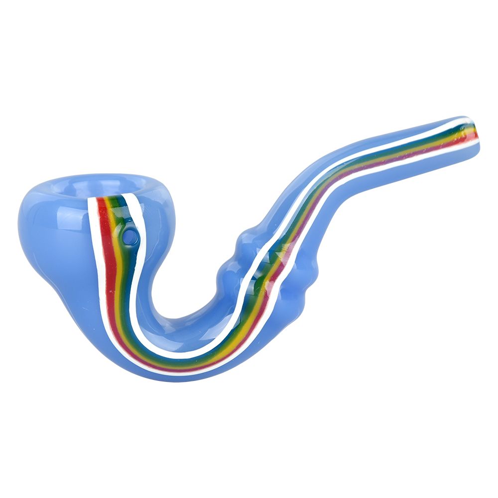 Striped Sherlock Glass Hand Pipe - 5" / 10CT