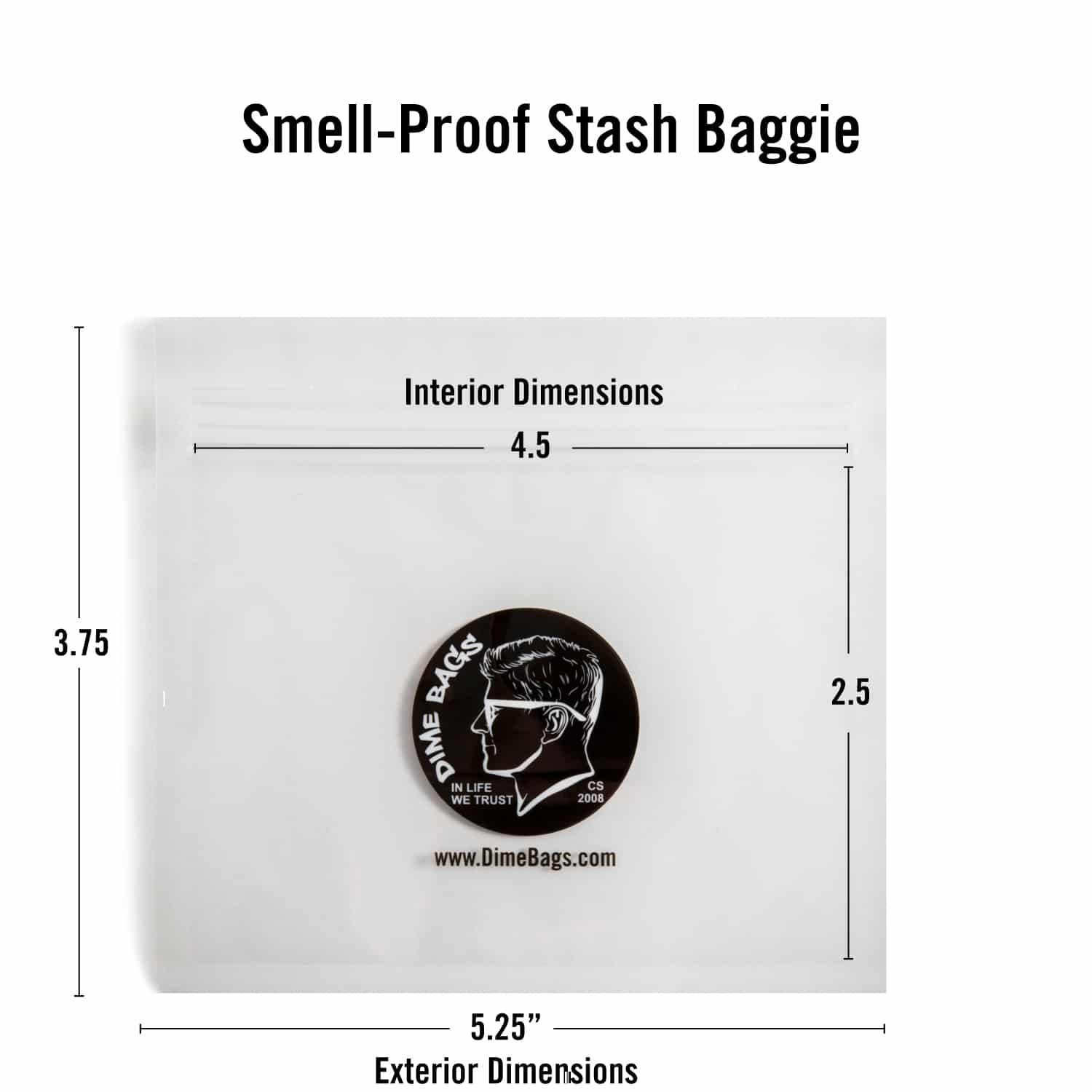Dime Baggies | Smell-Proof Stash Pouch | Clear, Light, and Sturdy