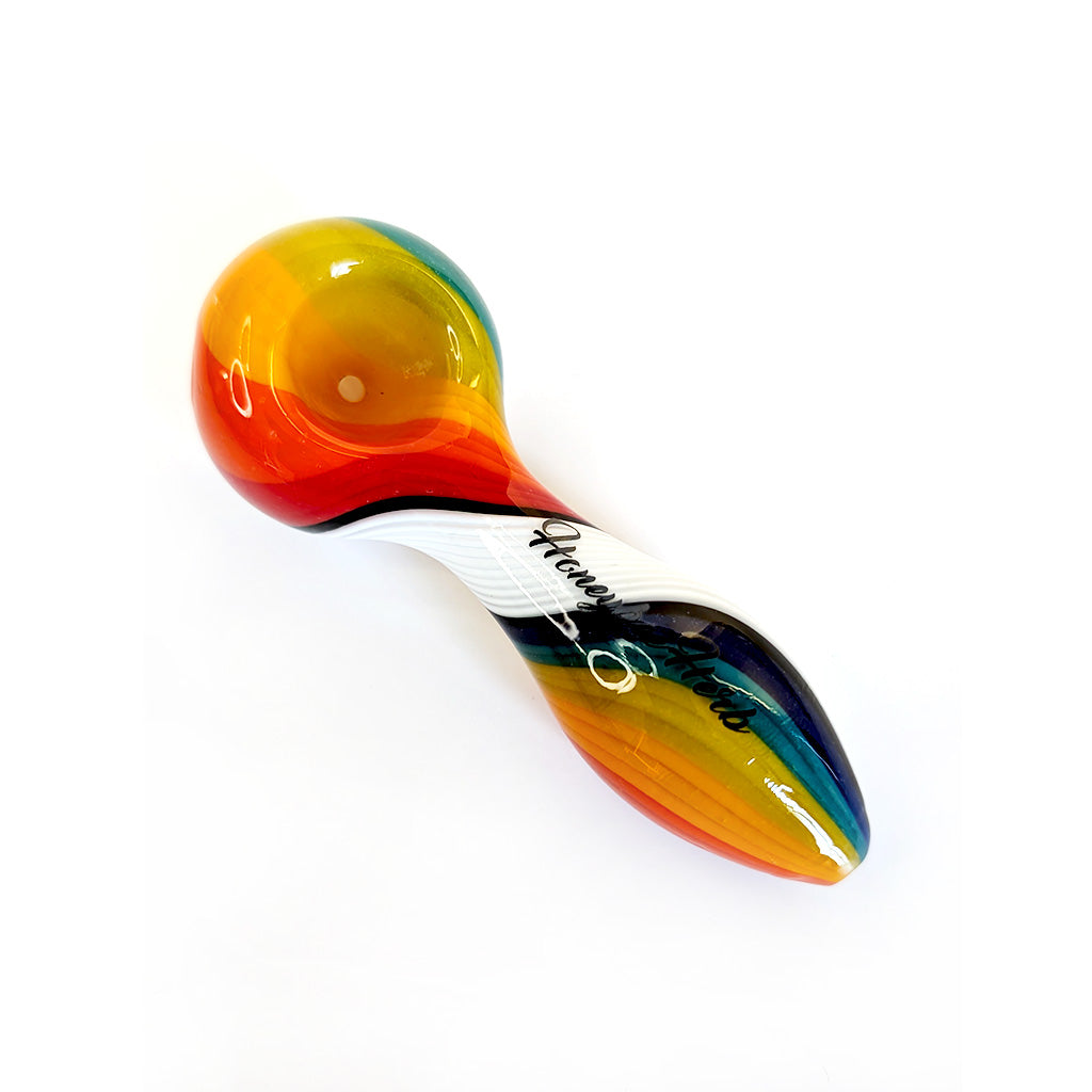 Vibrant  Linework Twist Spoon Pipe