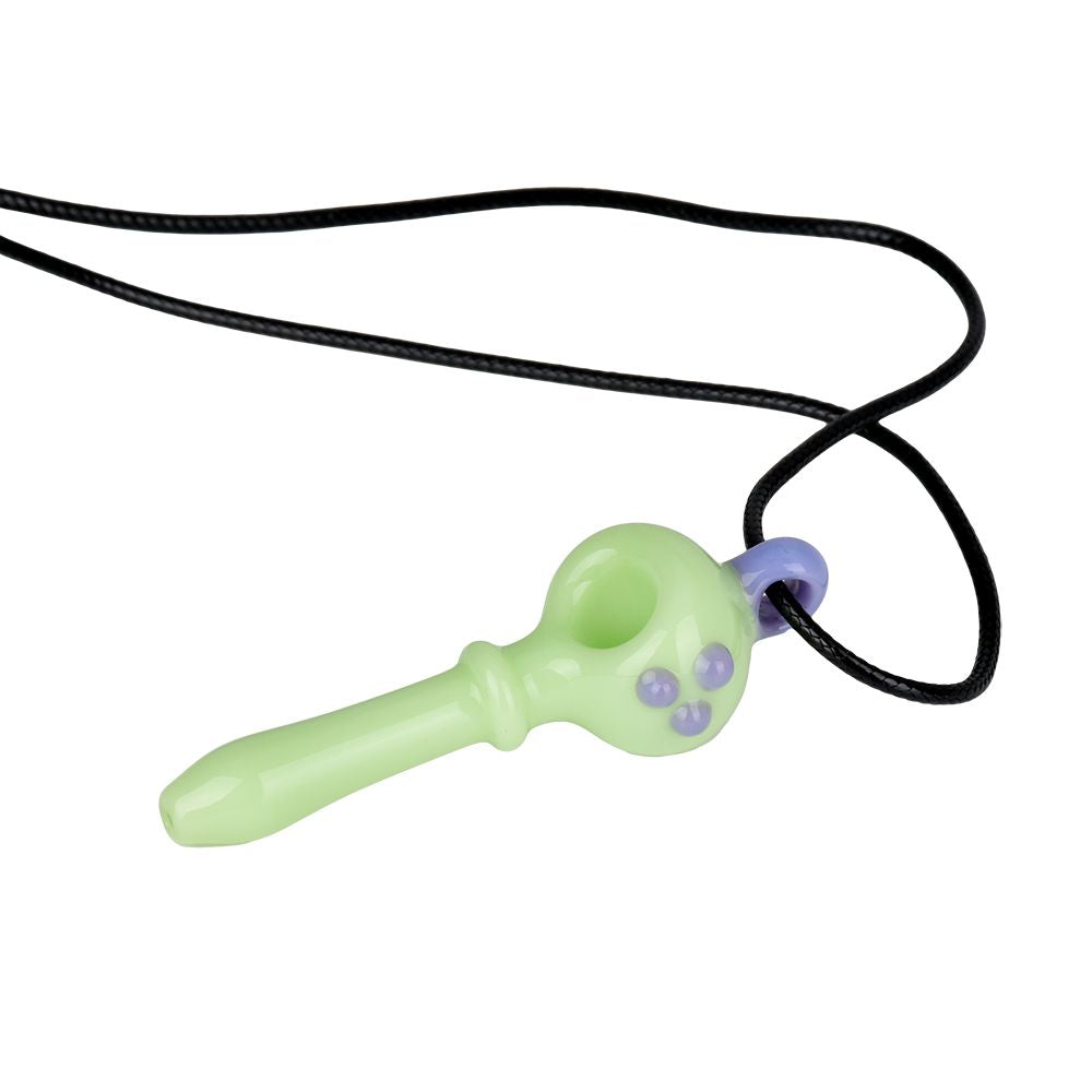 Pastel Glass Spoon Pipe Pendant Necklace - 13" / 2pcs