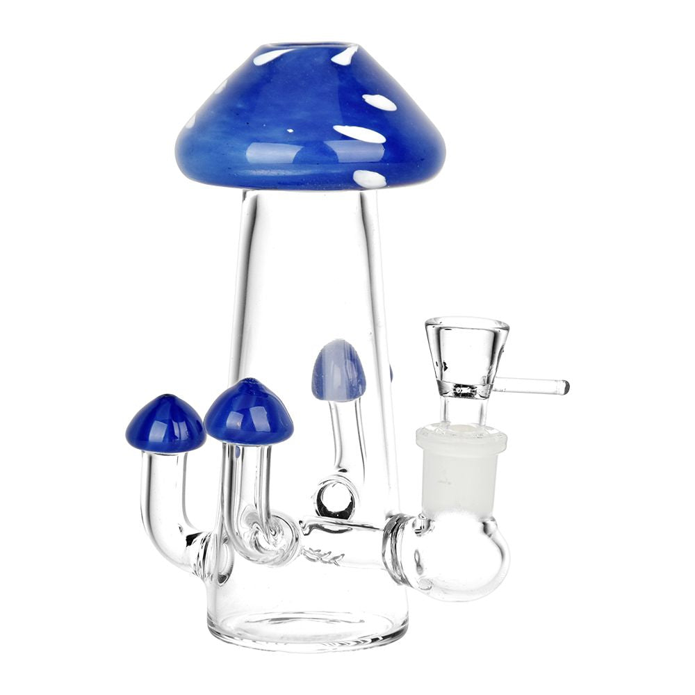 Old School Toadstool Glass Water Pipe - 6" / 14mm F / Colors Vary