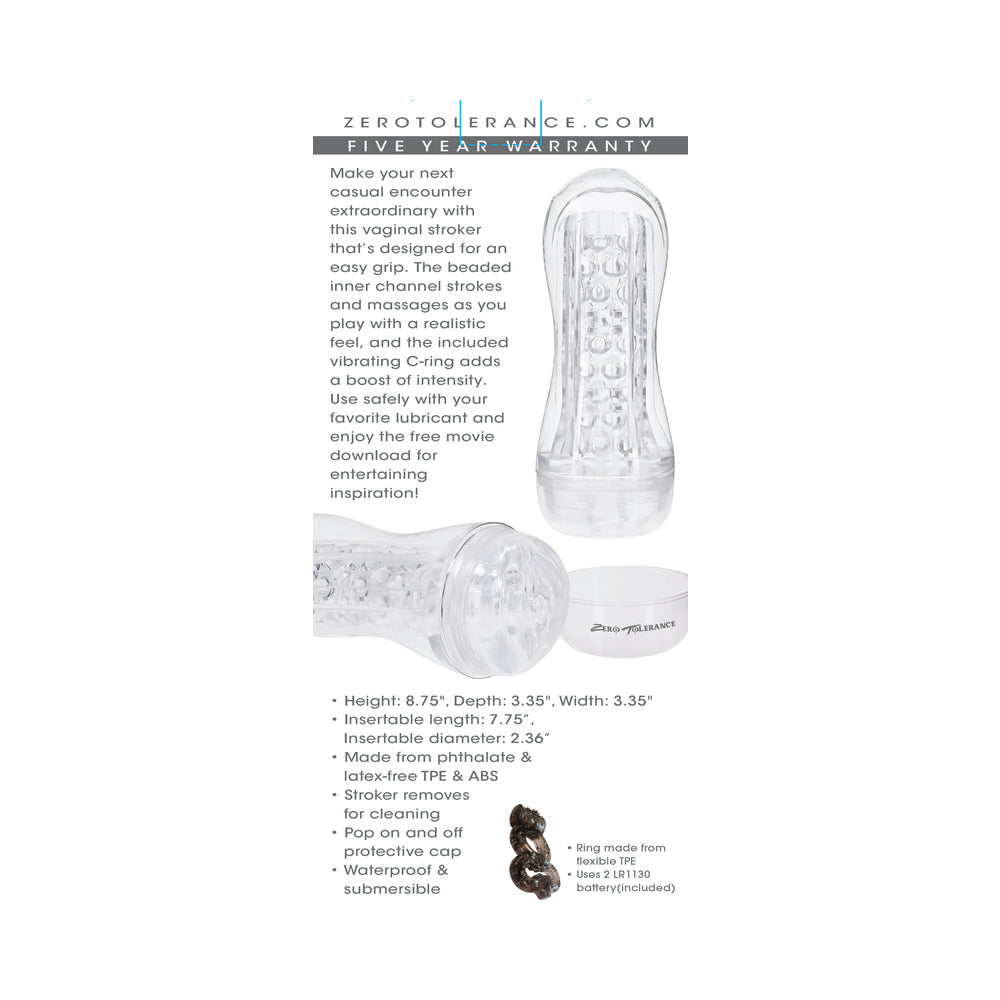 Zero Tolerance Casual Encounter Stroker Masturbator TPE Clear
