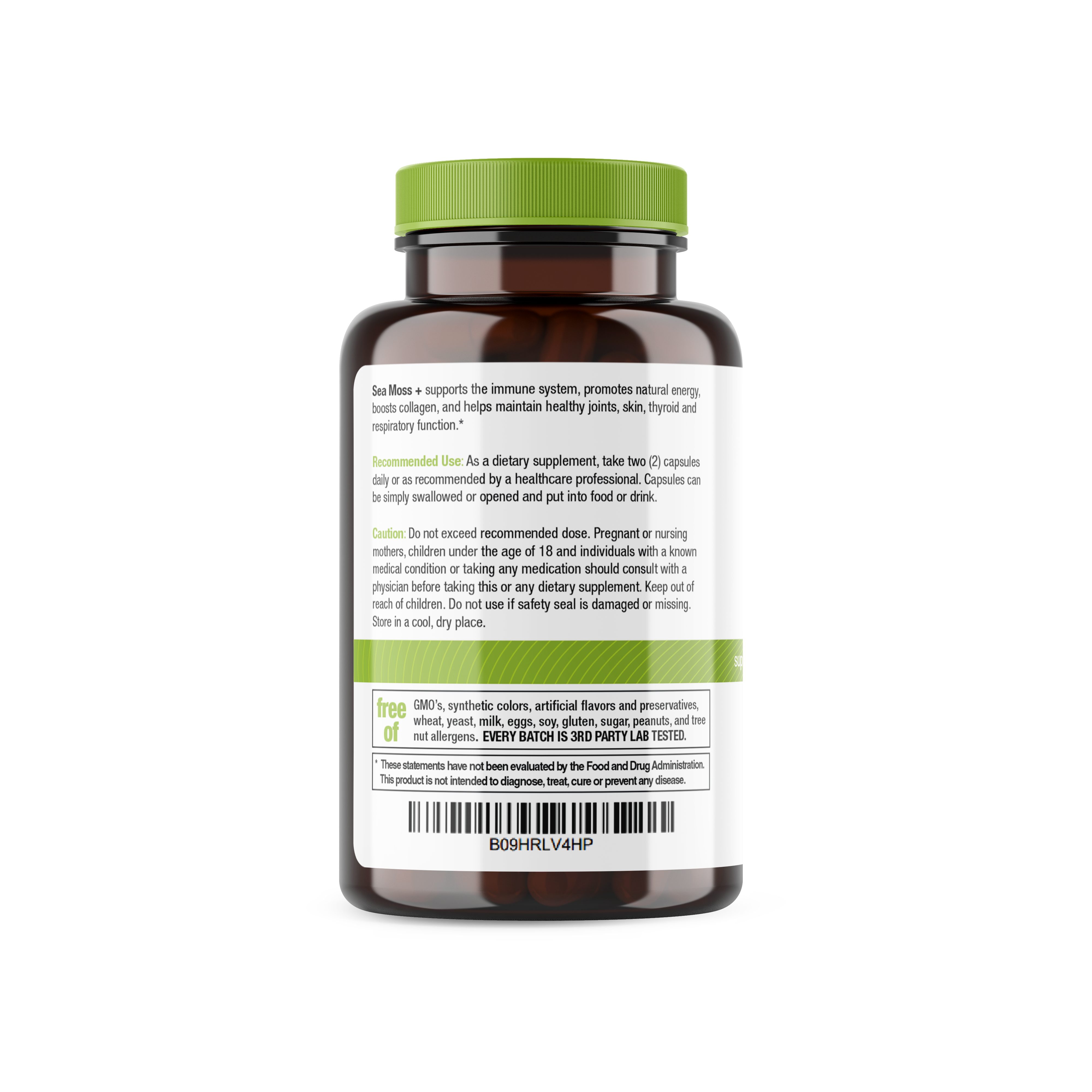 Organic Irish Sea Moss Capsules with Burdock Root & Bladderwrack