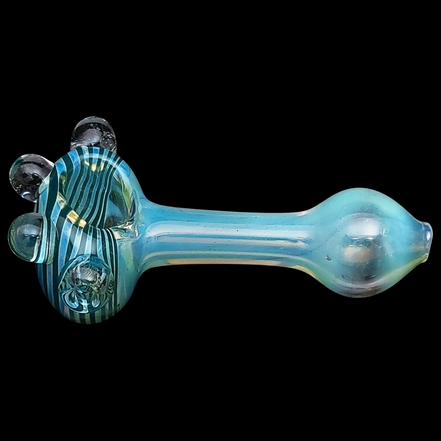 LA Pipes "Spiral Marble Head" Glass Spoon Pipe