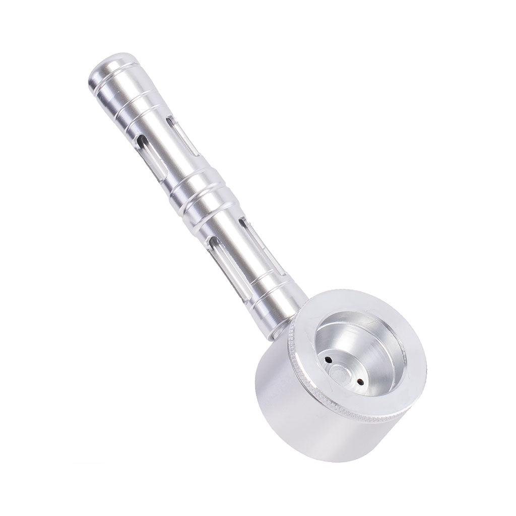 FLAT CHAMBER ALUMINUM GLASS SMOKING PIPE