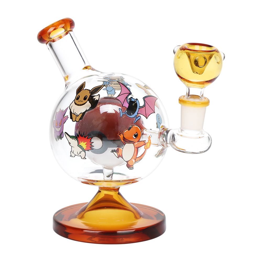 Playful Creatures Ball Glass Water Pipe - 6" / 14mm F