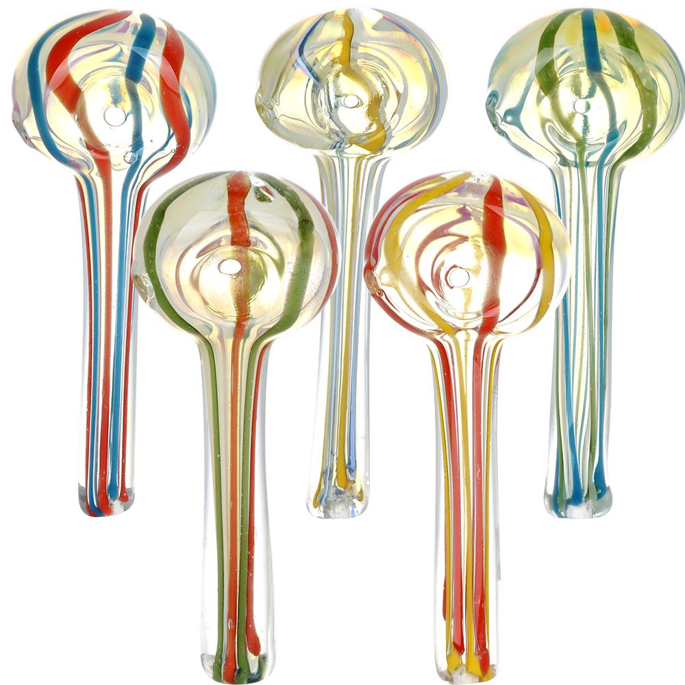 Strictly Fabu Striped Hand Pipe - 3.75" / Colors Vary
