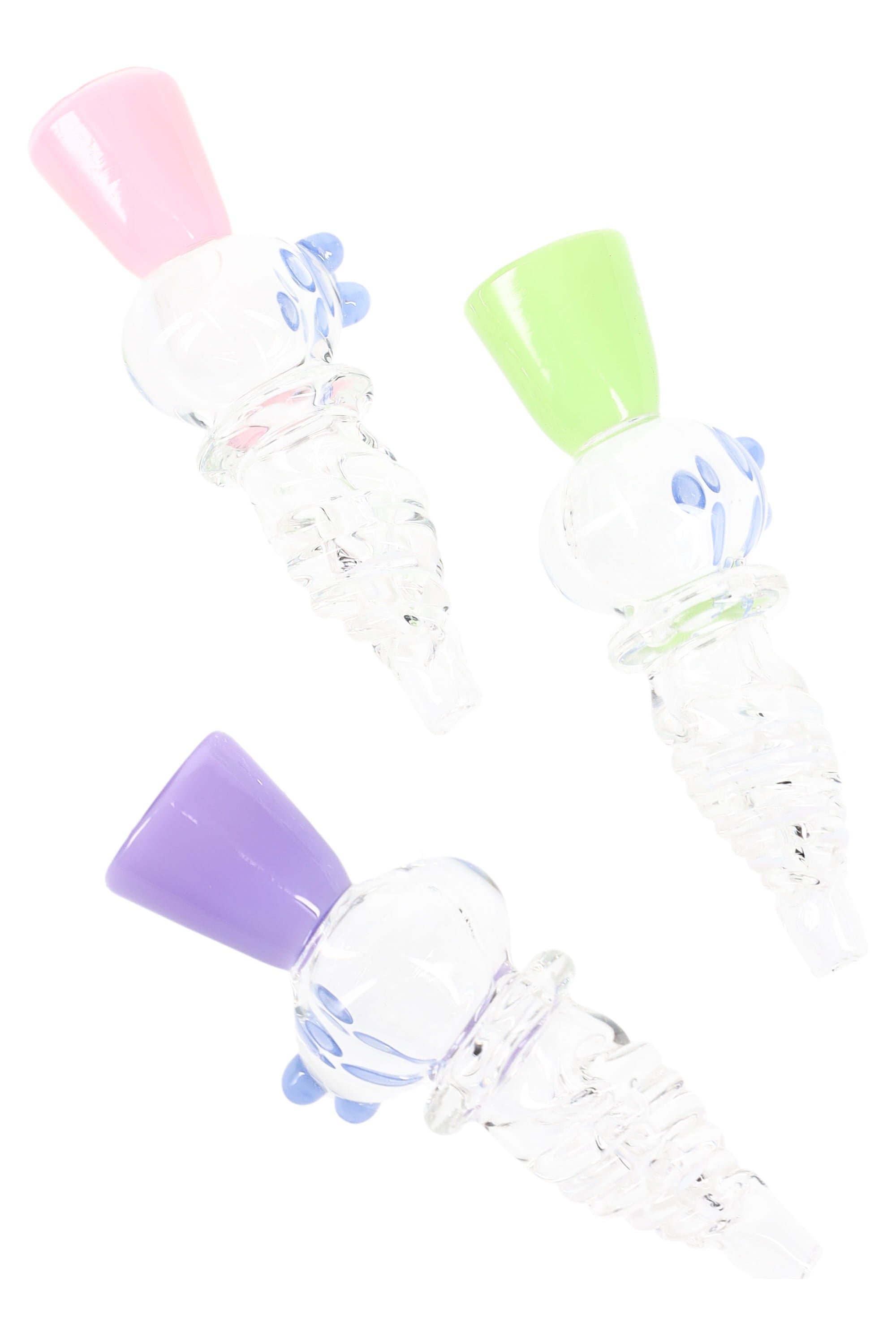 Twisted Neon Bowl Glass Chillum “Neon Helix” – 3.5″ – Assorted Colors