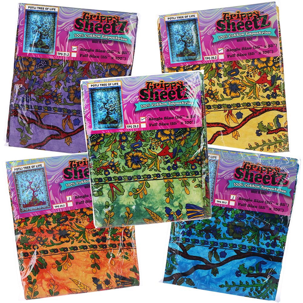 Trippy Sheetz Tree Of Life Tapestry - 55"x85" / Colors Vary