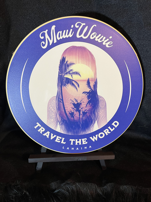 Maui Waui Pinup Strain Art 8" x 12" Round Aluminum Sign