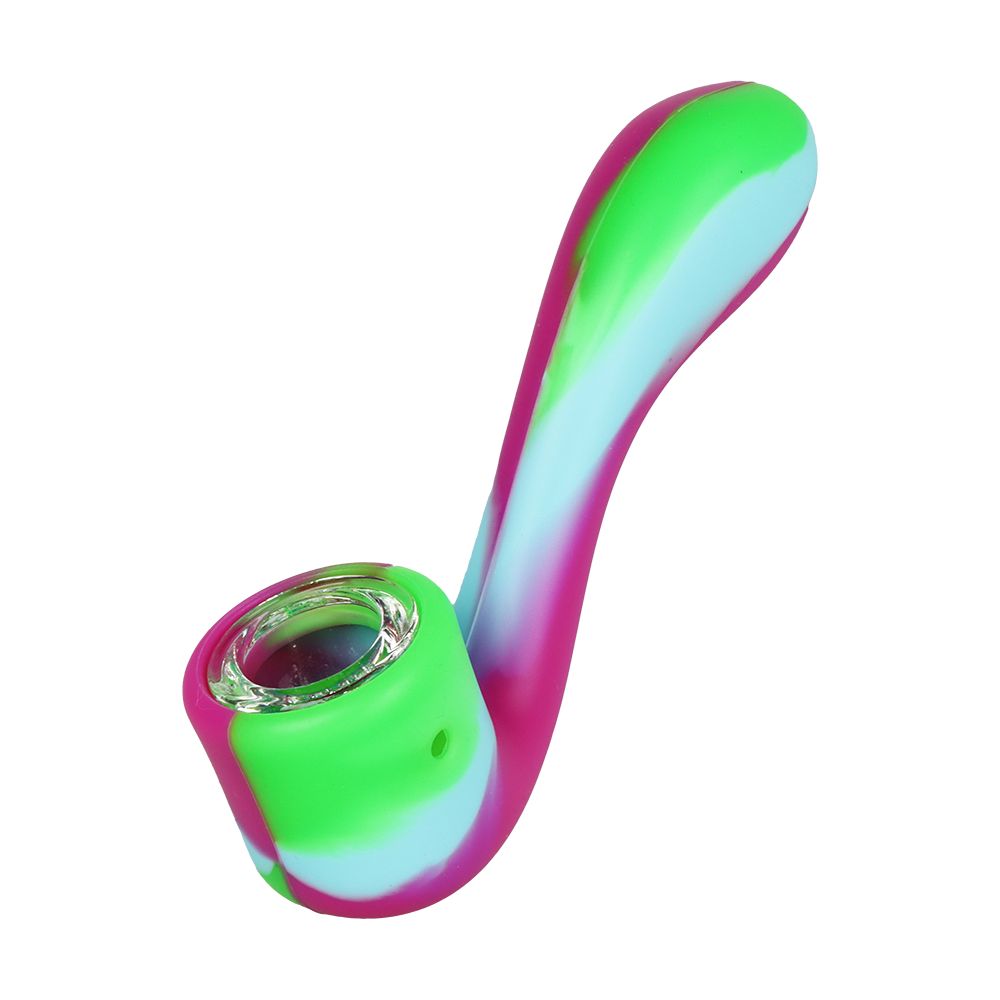 10CT BUNDLE - Silicone Mini Sherlock Hand Pipe - 4.5" / Assorted Colors