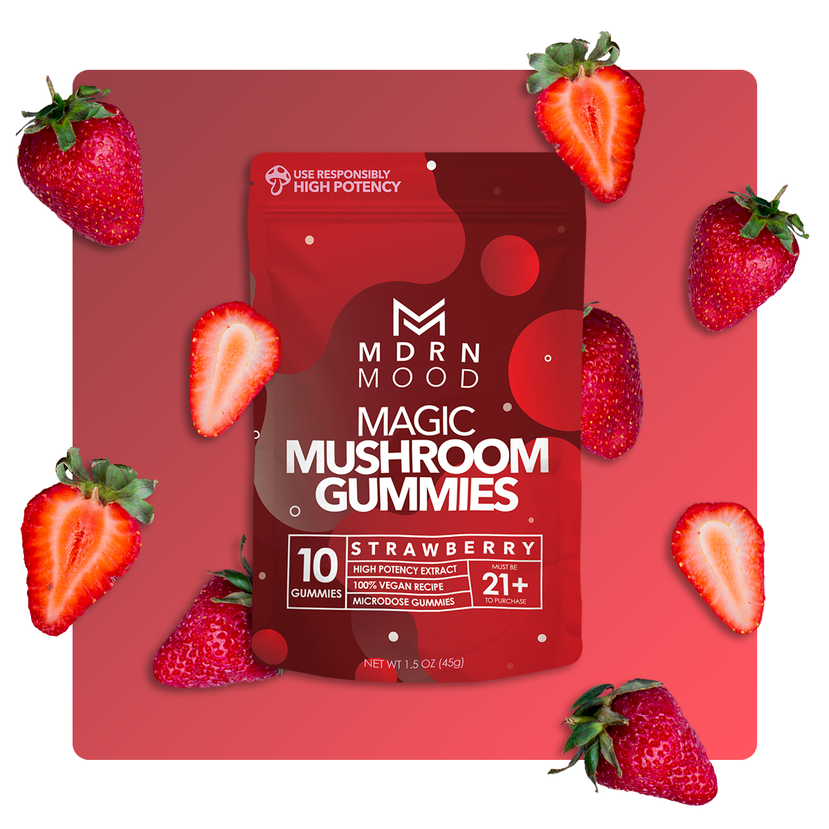 MDRN MOOD Magic Mushroom Gummies - Strawberry