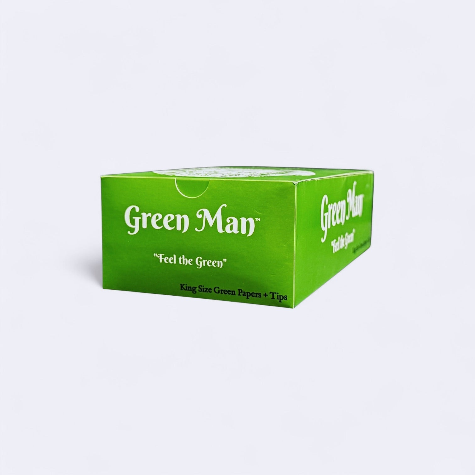 Green Man King Size Green Rice Papers with Pre-Rolled Tips Box
